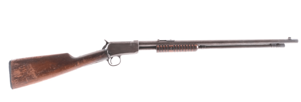 Potentially the type of weapon Tracy had, this is a Winchester  1890 Short .22.